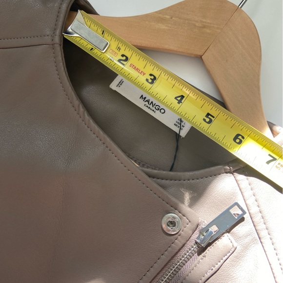 MANGO NWOT Biker Leather Jacket -L - Picture 6 of 15